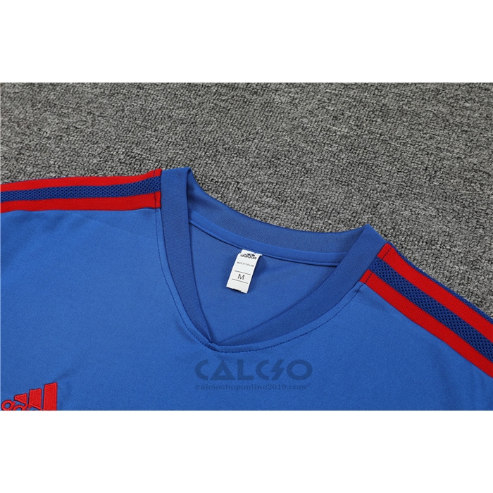 Tuta da Track Olympique Lione Manica Corta 2022-2023 Blu - Pantaloncini